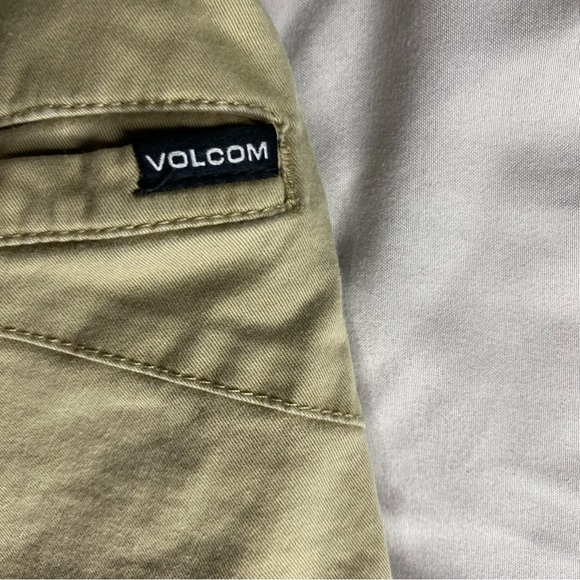Volcom Stone Chino Shorts Khaki Brown Men's Size 34 Waist 10” Inseam Stretch Zip - Picture 6 of 9